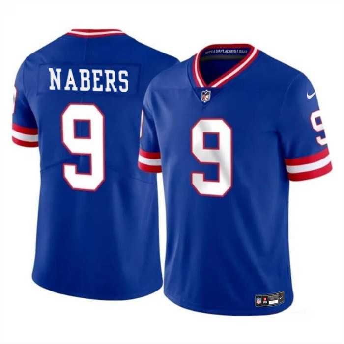 Men & Women & Youth New York Giants #9 Malik Nabers Royal 2024 Draft Vapor Untouchable Throwback Limited Stitched Jersey